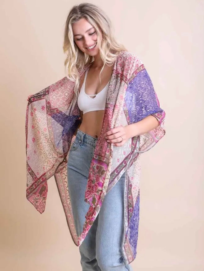Bohemian Burnout Velvet Kimono