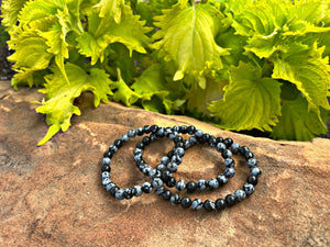 “Gemstone Bracelet”- Snowflake Obsidian